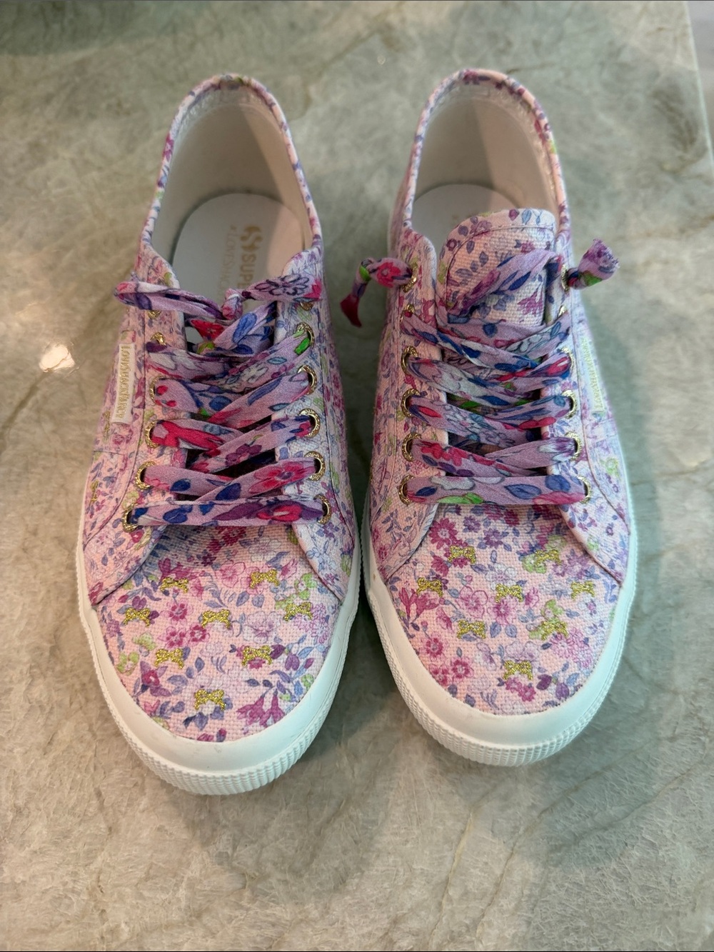 Superga for Love Shack Fancy  Lace-Up Sneakers in Lavender